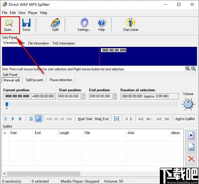 Direct WAV MP3 Splitter下载,音频分割,分割工具
